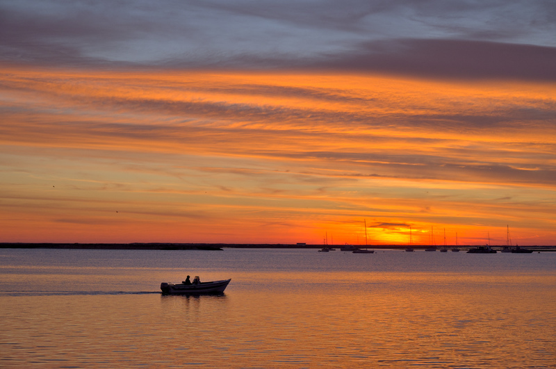 pôr do sol na Ria Formosa