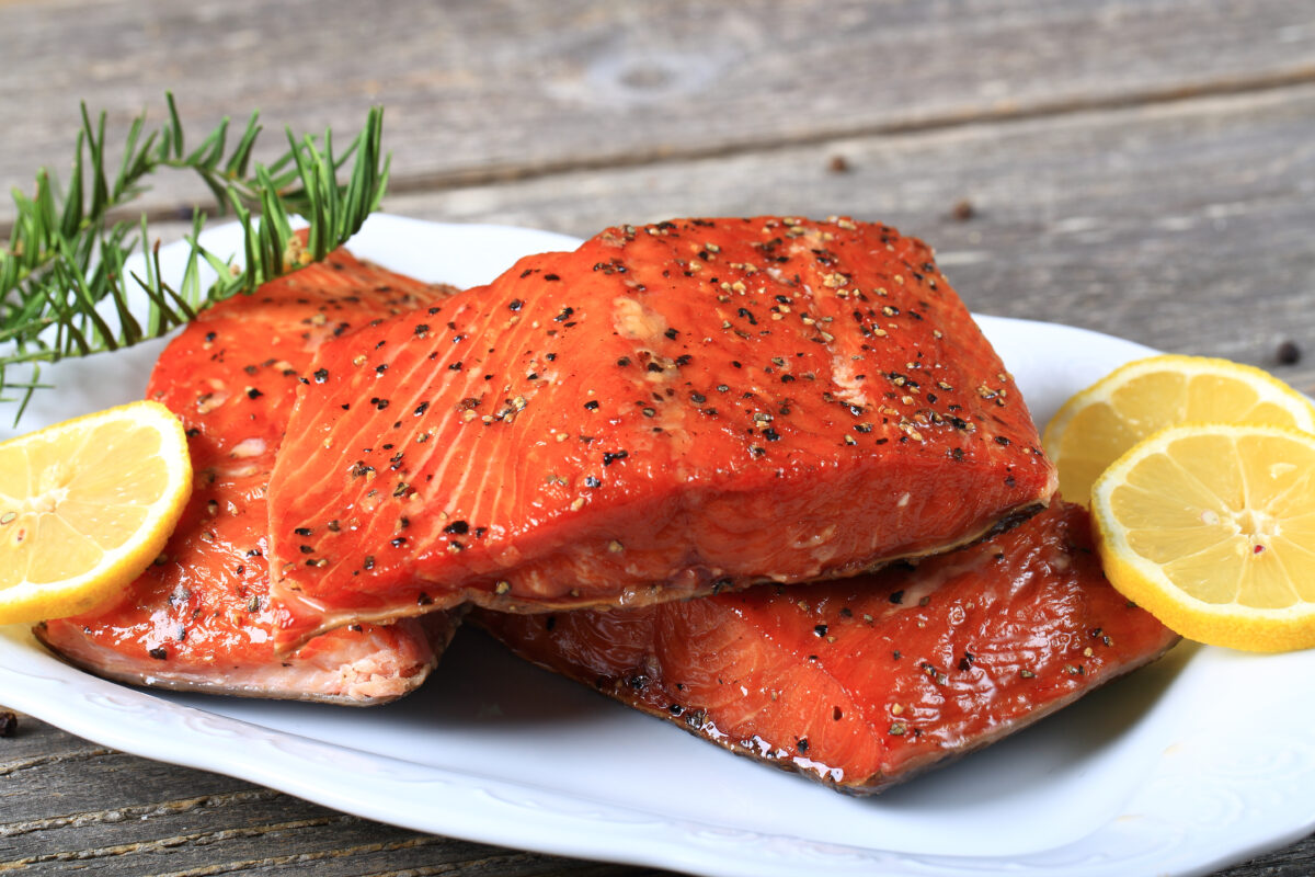 salmão deliciosamente fresco