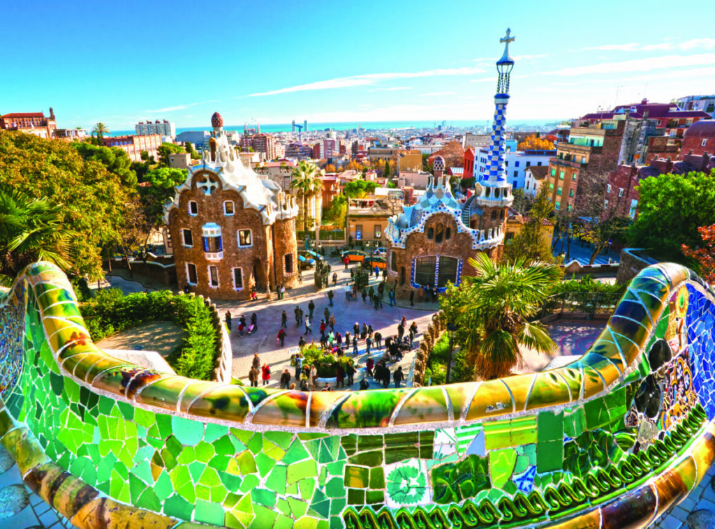 Park Guell in Barcelona, Spain.