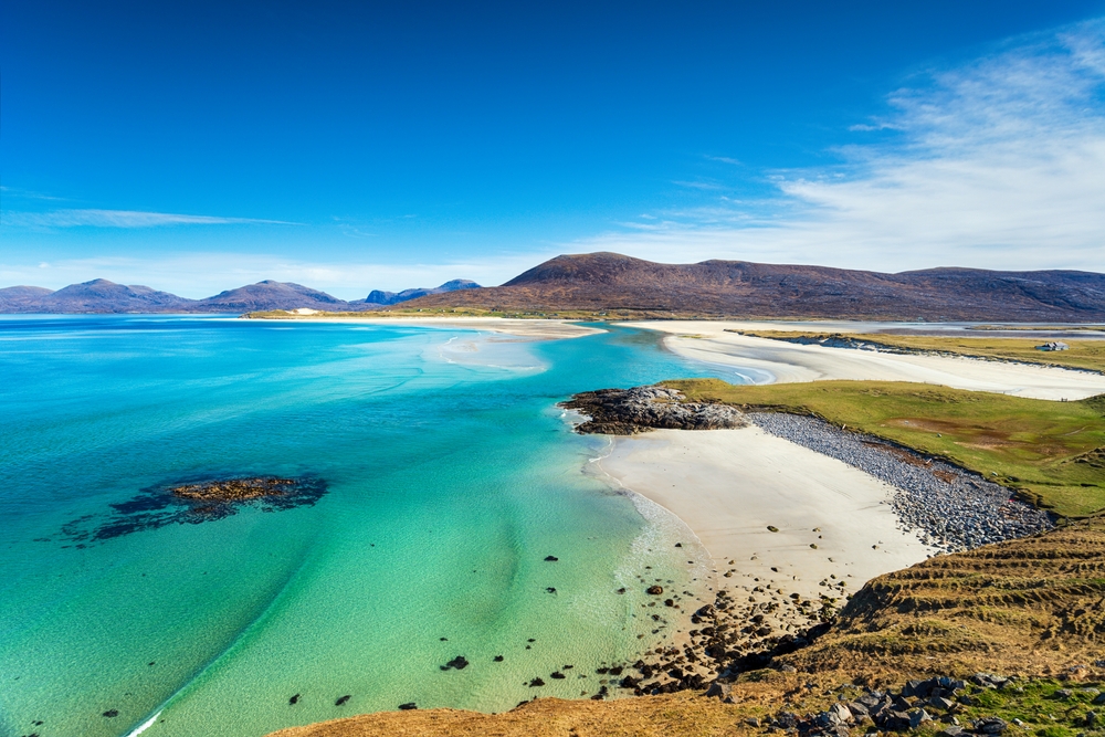 hébridas exteriores, escócia, praias com a areia mais branca do mundo