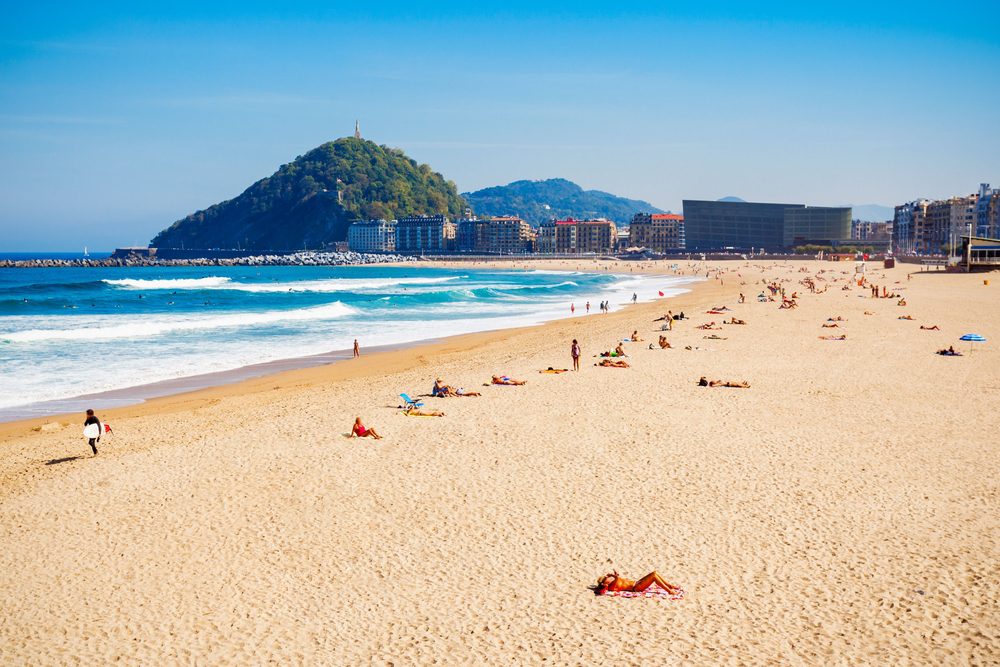 Praia da Zurriola, San Sebástian, País Basco, Espanha
