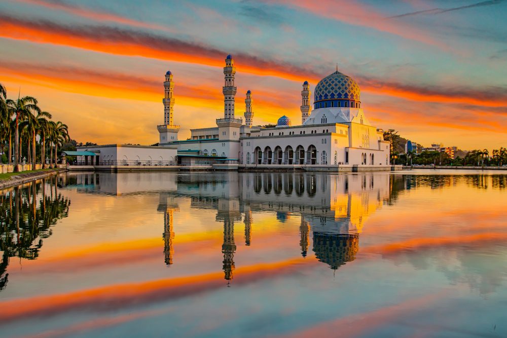 Mesquita em Kota Kinabalu , Sabá, Malásia