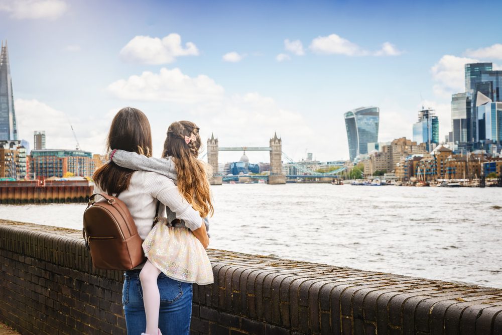 Mãe e filha em Londres, Inglaterra, melhores destinos para uma viagem de mãe e filha