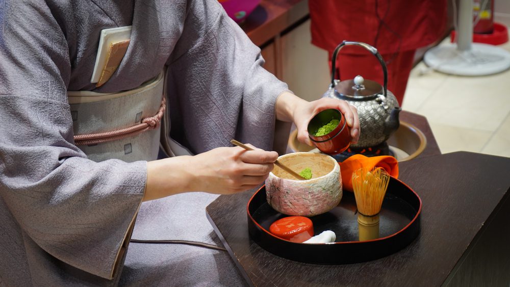 Cerimónia japonesa do chá matcha