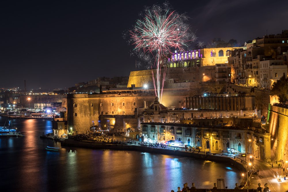 Fogo de artifício em Valletta